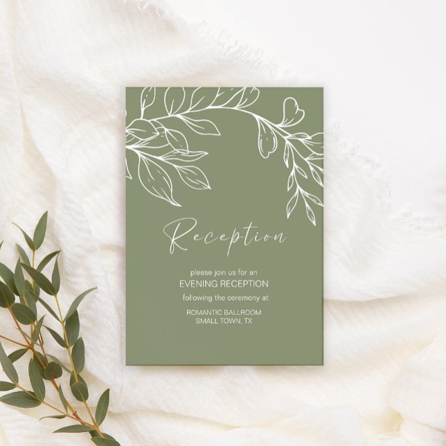 Carte Mariage Sage Boho Green Flowers (Créateur téléchargé)