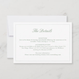 Carte mariage Sage Green Crest Monogram Détails