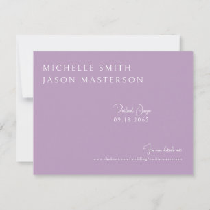 Carte Mariage simple Lavender Enregistrer la date