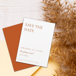 Carte Mariage Simple Minimaliste En Terracotta Enregistr