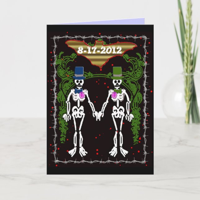 Carte mariage squelettique 2 (Devant)