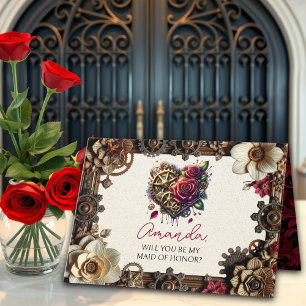 Carte Mariage Steampunk   Serez-vous ma servante d'honne