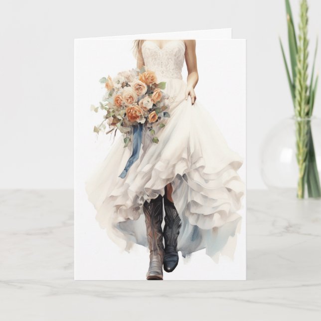 Carte Mariage Stetson & dentelle : Grace galopante (Devant)