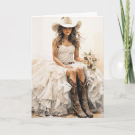 Carte Mariage Stetson & dentelle : Mariée en fleur de so