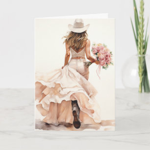 Carte Mariage Stetson & dentelle : Mariée en fleurs