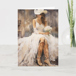 Carte Mariage Stetson & dentelle : Petals des Prairies