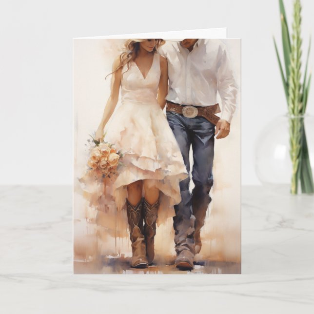 Carte Mariage Stetson & dentelle : Sundown Serenade (Devant)