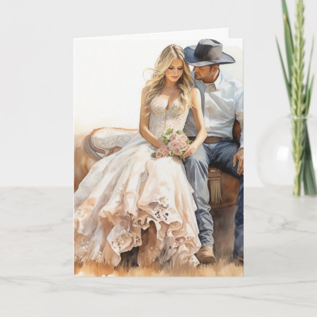 Carte Mariage Stetson & dentelle : Whispers on the Wind (Devant)