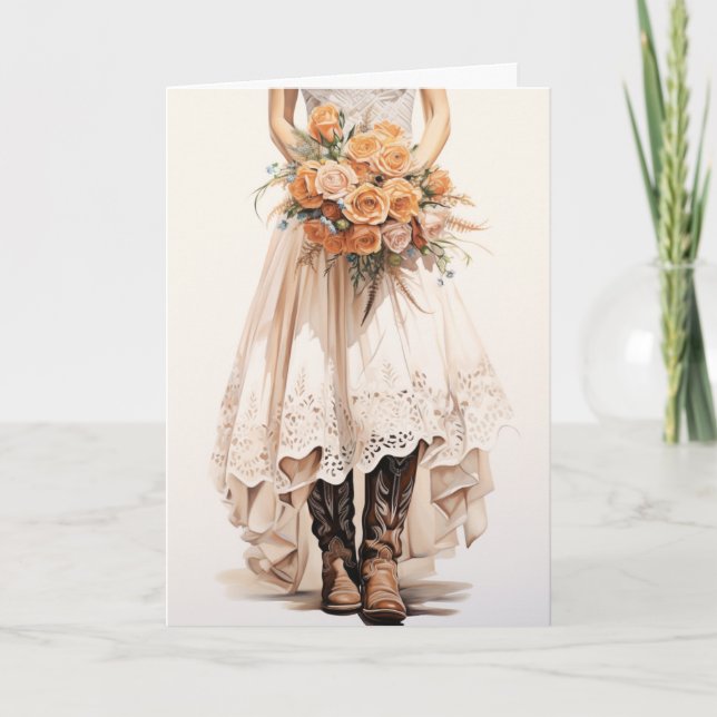 Carte Mariage Stetson & Lace : Bouquet Bliss (Devant)