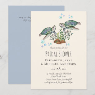 Carte Mariage sur la plage des tortues de mer