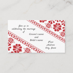 Carte Mariage Tatreez blanche et rouge