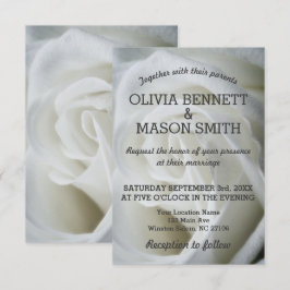 Carte Mariage texturée Rose blanche