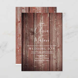 Carte Mariage texturée Rustic Barn Door