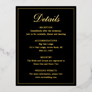 Carte Mariage traditionnelle Black Gold Foil