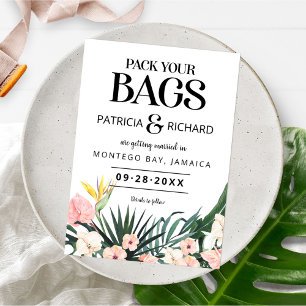 Carte Mariage Tropical de Destination Enregistrer la Dat