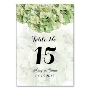 Carte mariage verte hydrangea nombres hydrangea2