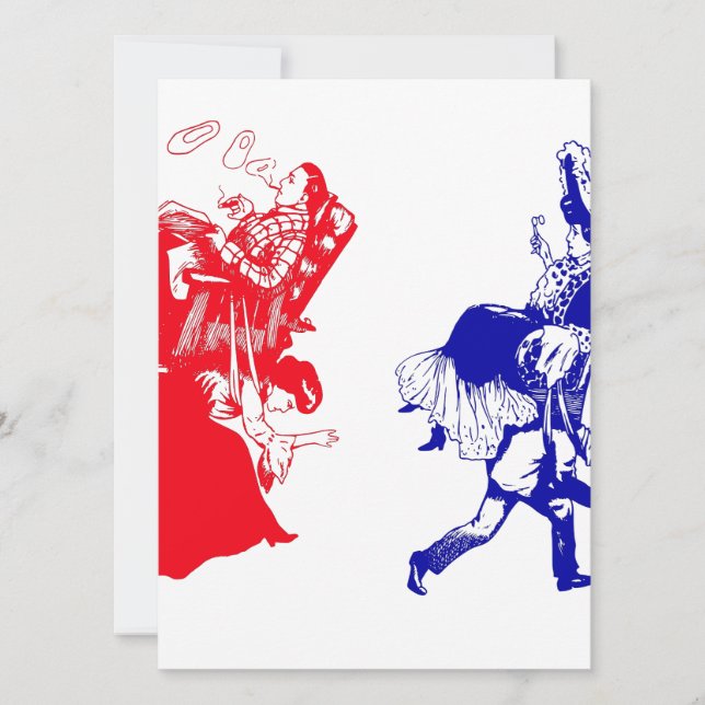 Carte mariage victorien drôle (Devant)