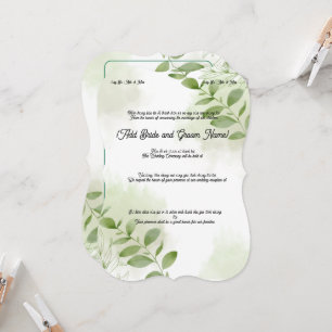 Carte Mariage vietnamienne verte