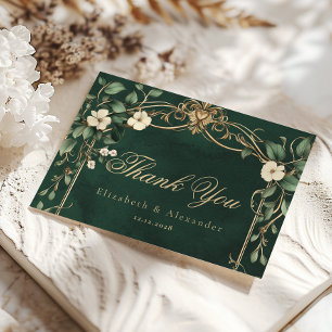 Carte Mariage vintage Art Nouveau enchanté Merci