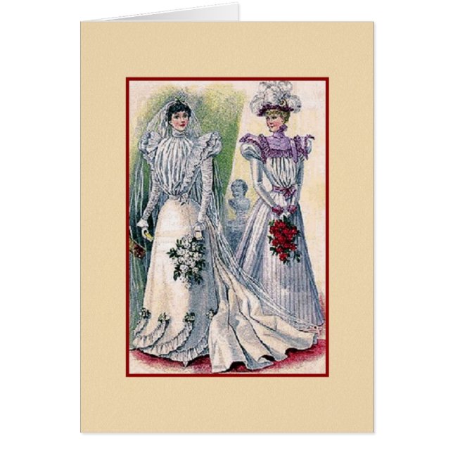 Carte Mariage vintage de la mariée (Devant)