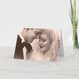Carte Mariage vintage mariée et chambre