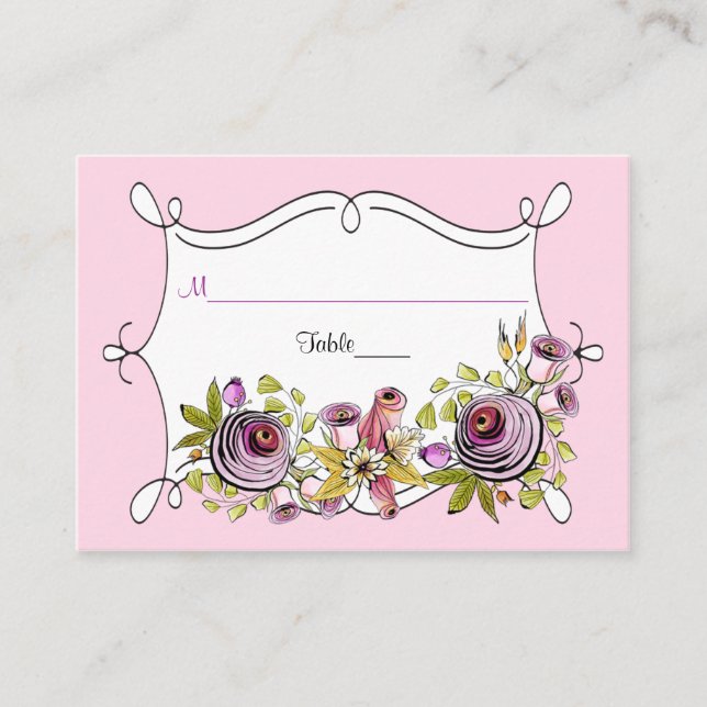 Carte Mariage Whimsical | Floraux d'aquarelle (Devant)