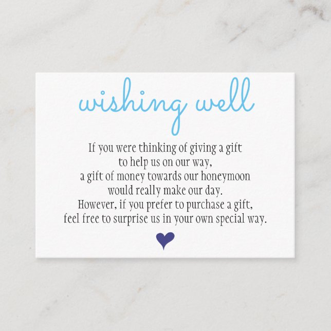 Carte mariage Wishing Well (Devant)