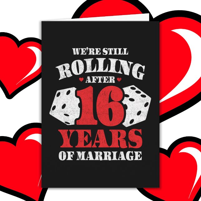 Carte Marié 16 ans drôle 16ème anniversaire de Mariage (Créateur téléchargé)