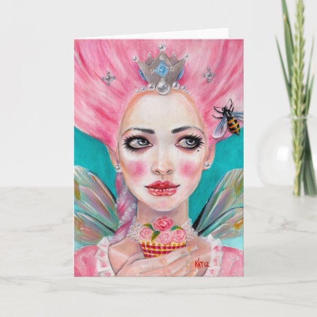 Carte Marie Antoinette Queen Bee - laissez-les manger du (Devant)