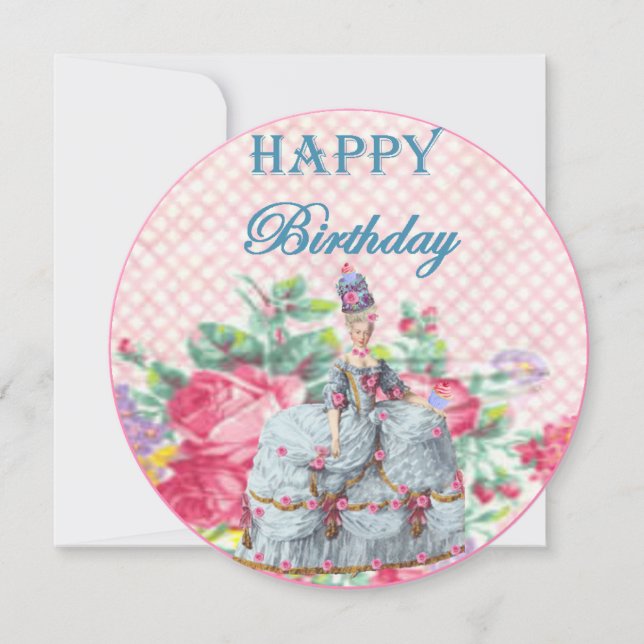 Carte Marie Antoinette Reine de France Joyeux anniversai (Devant)