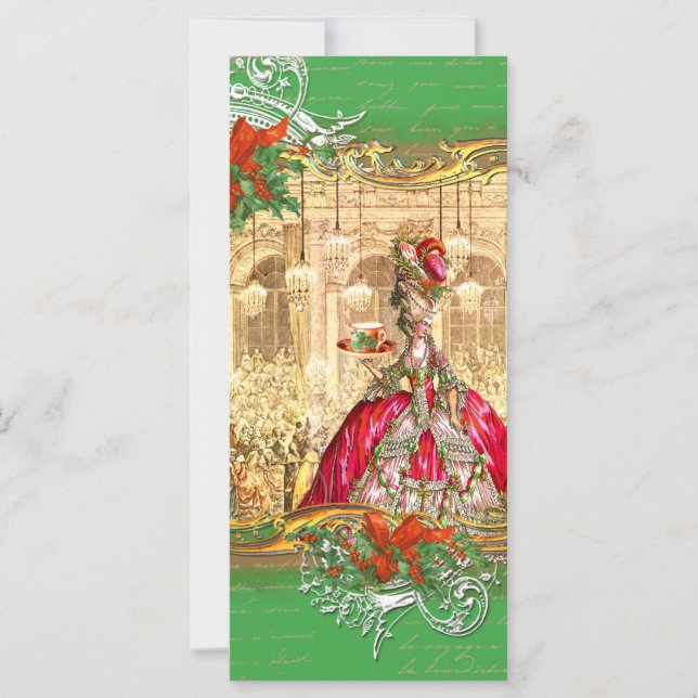 Carte Marie Antoinette Tea Party Versailles Noël (Devant)