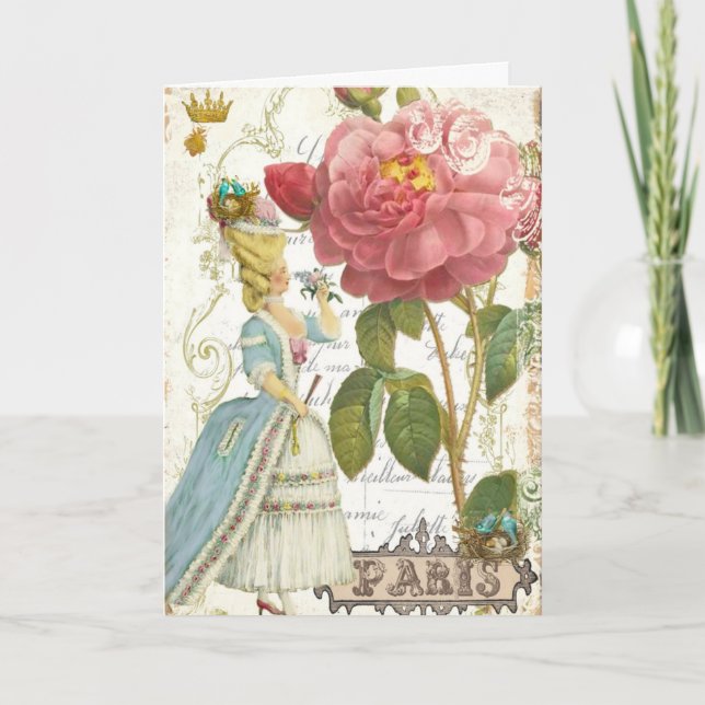 Carte Marie Antoinette Versailles Rose (Devant)