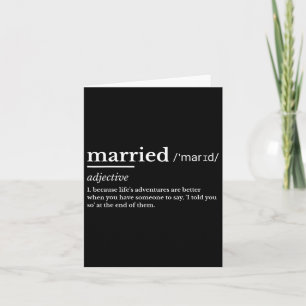 Carte Marié Vie drôle Définition Plaisanterie Humour Mar