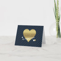 Mariée & Co Marine & Gold Heart Wedt Party Note