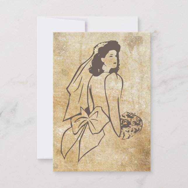 Carte Mariée dans le Grunge Brown (Devant)