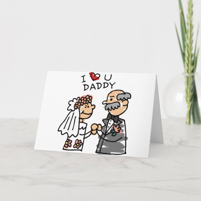 Carte Mariée Et Père Le Mercredi Avant La Cérémonie (Devant)