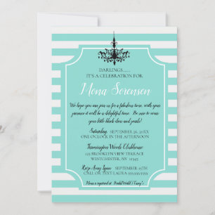 Carte Mariée Turquoise thé bleu Bridal Brunch Shoch Part