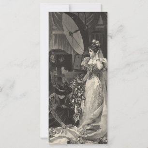 Carte Mariée vintage, Portrait nuptiale avec photographe