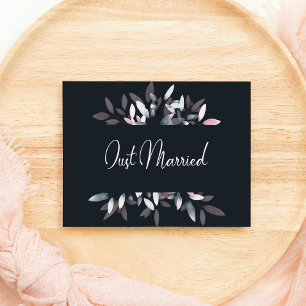 Carte Mariés à l'instant - Élégant floral aquarelle rose