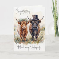 Mariés de mariage Vaches Highland
