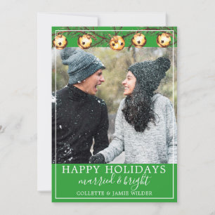 Carte Mariés Et Bright Newlywes Photo Noël