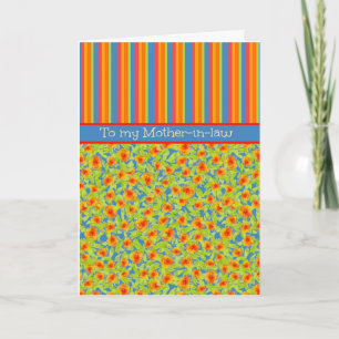 Carte Marigolds, Stripes Octobre Anniversaire belle-mère