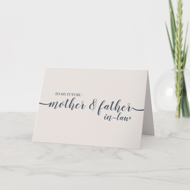 Carte Marine Beige Minimal nouveaux parents mère père (Devant)
