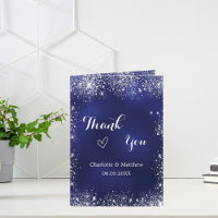 Marine bleu argent photo qr code mariage merci