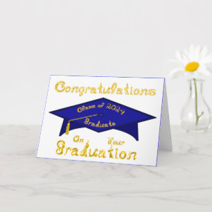Carte Marine Bleu Diplômé Classe 2024 Casquette /