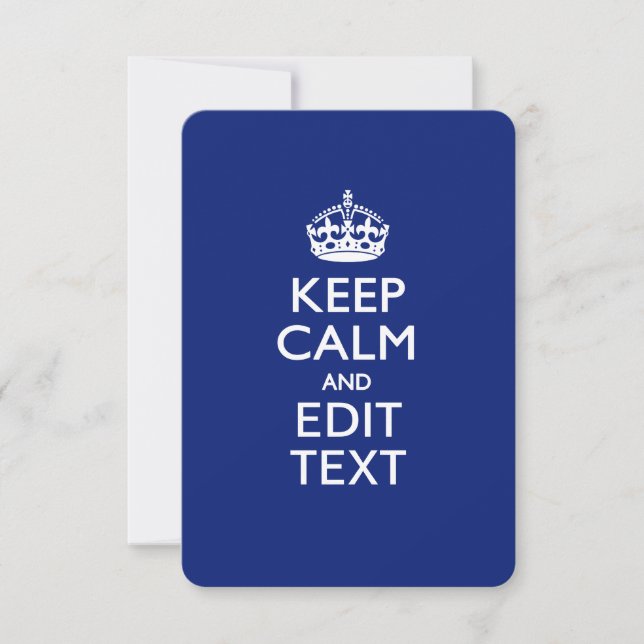 Carte Marine Bleue Gardez Le Calme Et Modifier Le Texte  (Devant)