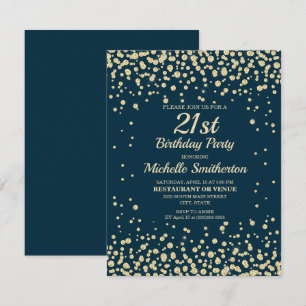 Carte Marine Blue Gold Diamond Parties scintillant Femme