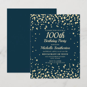 Carte Marine Blue Gold Parties scintillant Femmes 100e a