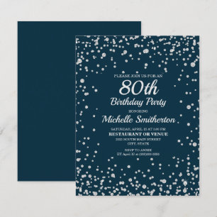 Carte Marine Blue Silver Parties scintillant Femmes 80e