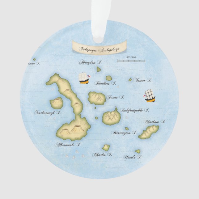 Carte marine de l'archipel des Galapagos avec navi (devant)